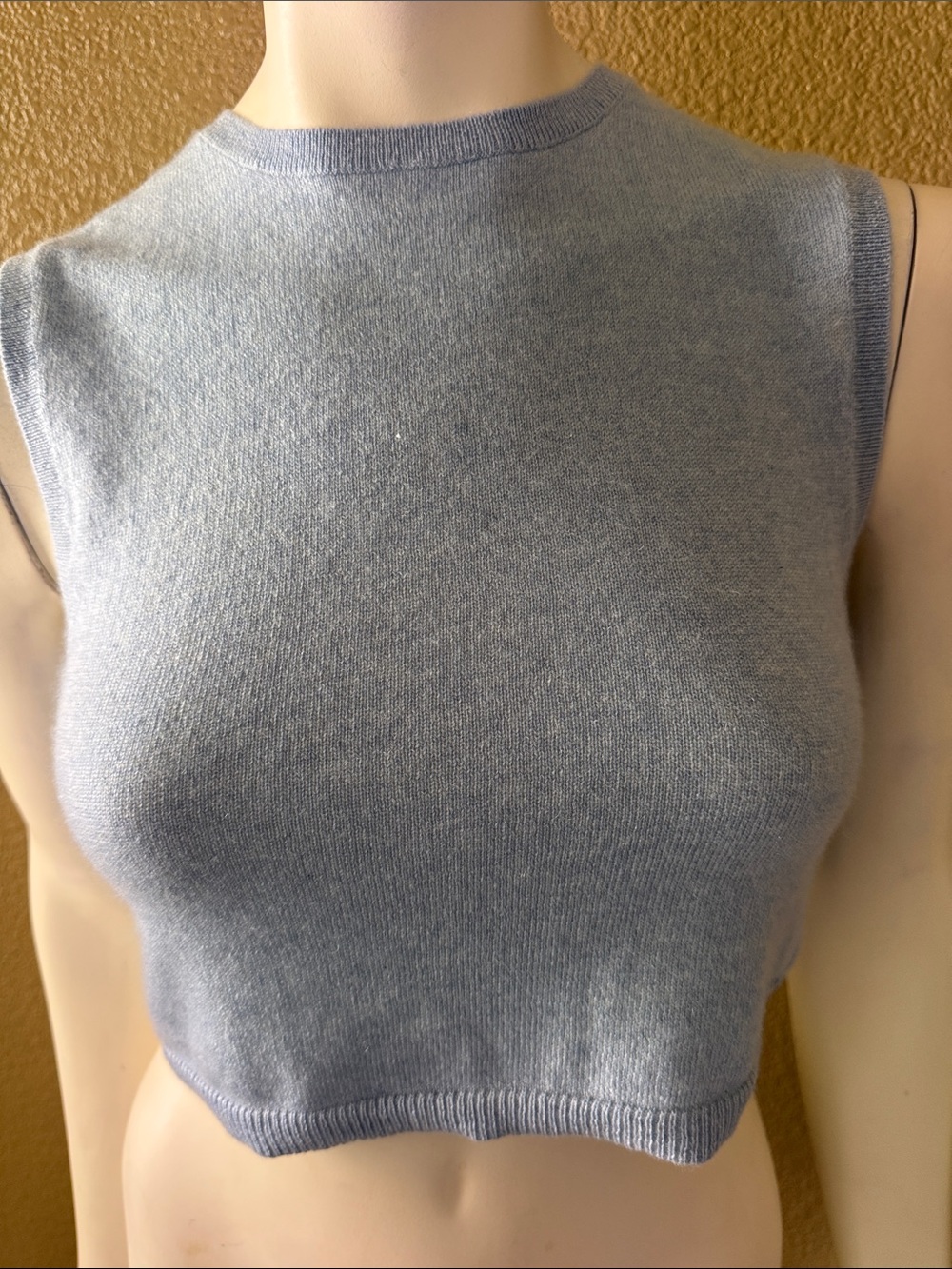 Pale Blue Sleeveless Kashmir Crop Top